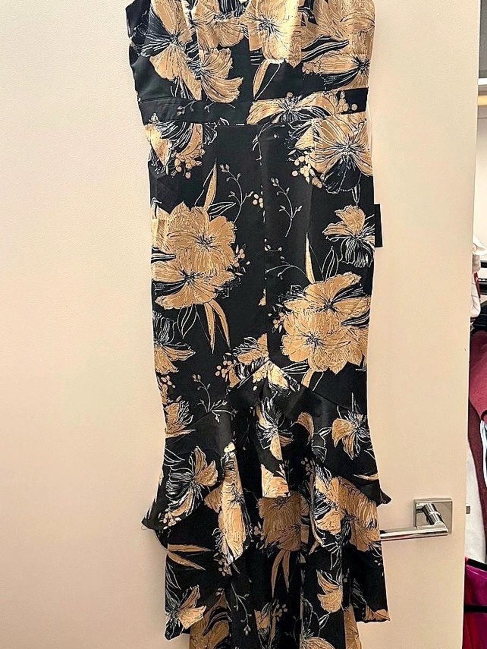 Floral Maxi Dress in Black & Brown w/ Tags
